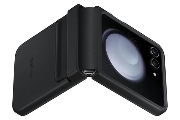 Samsung EF-VF731 - Beskyttende bagcover til mobiltelefon - øko-læder - sort - til Galaxy Z Flip5 (EF-VF731PBEGWW)