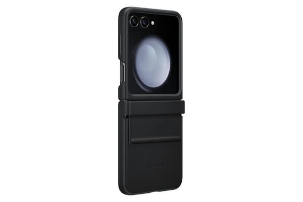 Samsung EF-VF731 - Beskyttende bagcover til mobiltelefon - øko-læder - sort - til Galaxy Z Flip5 (EF-VF731PBEGWW)