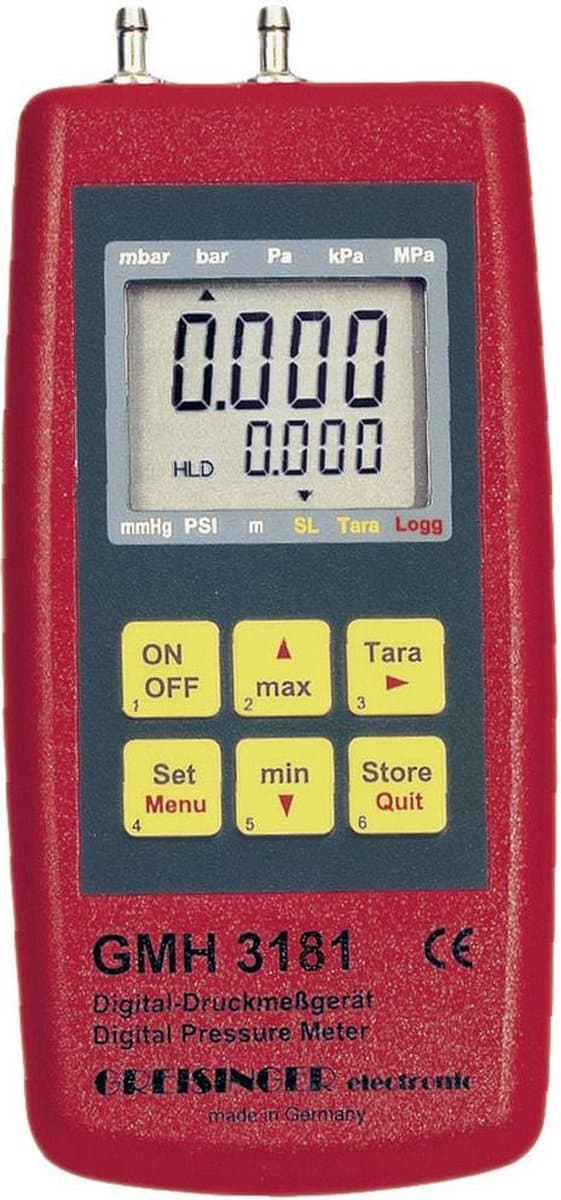 Greisinger GMH 3181-13 Gastrykmåler Lufttryk, Ikke-aggressive gasser, Ætsende gasser -0,1 - 2 bar