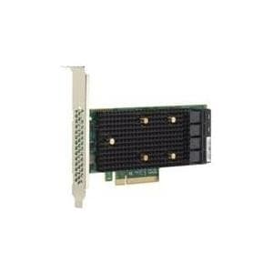 Broadcom HBA 9400-16i - Lagercontroller - 16 sendere/kanal - SATA 6 Gb/s / SAS 12 Gb/s lav profil - 1,2 GBps - PCIe 3.1 x8 (05-50008-00) Sort, Grøn, Metallic