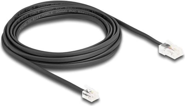 Delock - Telefonkabel - RJ-45 (M) till RJ-11 (M) - 5,0 m - Svart (88038)