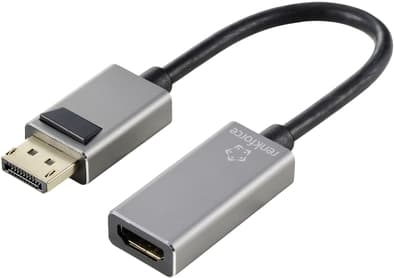 Renkforce RF-5246622 DisplayPort-adapter [1x DisplayPort-stik - 1x HDMI-stik] Sort aluminiumstik 0,15 m (RF-5246622)