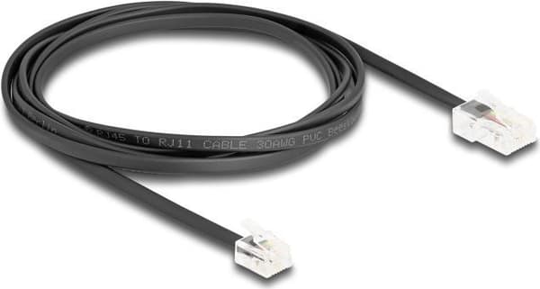 Delock telefonkabel RJ45-kontakt till RJ11-kontakt svart 2 m (88036)
