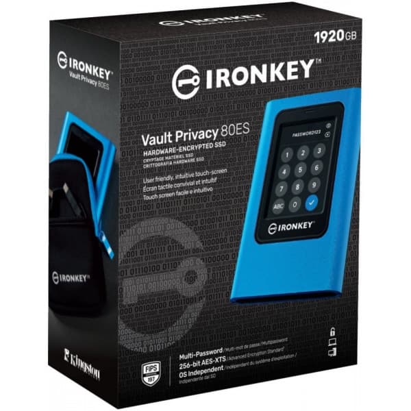 Kingston IronKey Vault Privacy 80 ekstern SSDdrev, 1920 GB.
