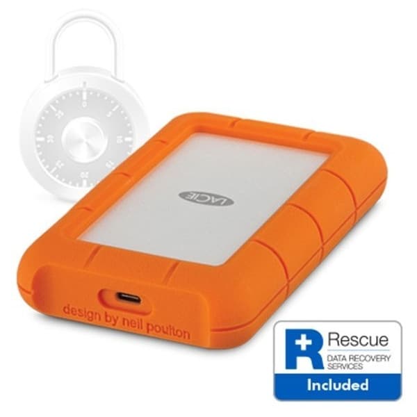 LaCie Rugged Secure USB-C 2 Tt -extern hårddisk