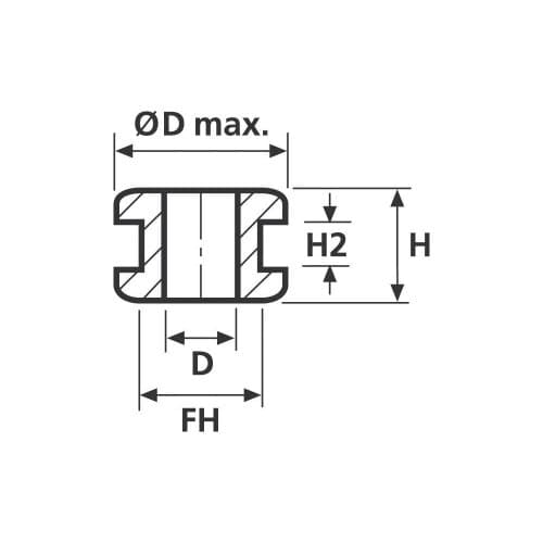 HellermannTyton kaapeliläpivienti ø 5 mm (HV1216-PVC-BK-N1)