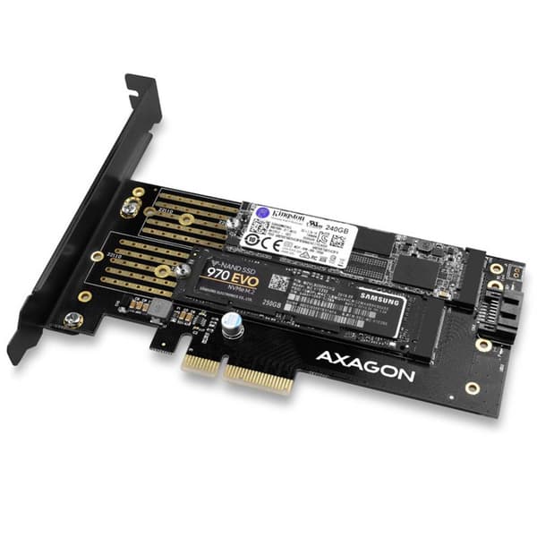 AXAGON PCEM2-D PCI-Express-kort PCIe Passar till: 2230, 2242, 2260, 2280, 22110