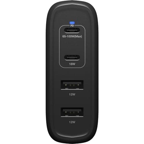 OtterBox Standard EU USB C oplader 100W GaN 2X USB-C + 2X USB-A sort (78-81343)