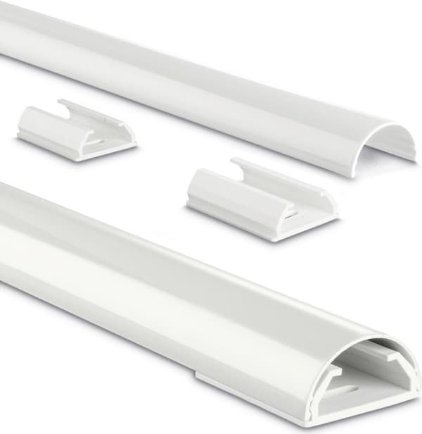 Hama aluminium kabelkanal, halvrund, 110 x 3,3 x 1,8 cm, hvid (00220988)