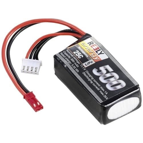 Reely modelbygningsbatteripakke (LiPo) 11,1 V 500 mAh antal celler: 3 25 C blødt etui BEC