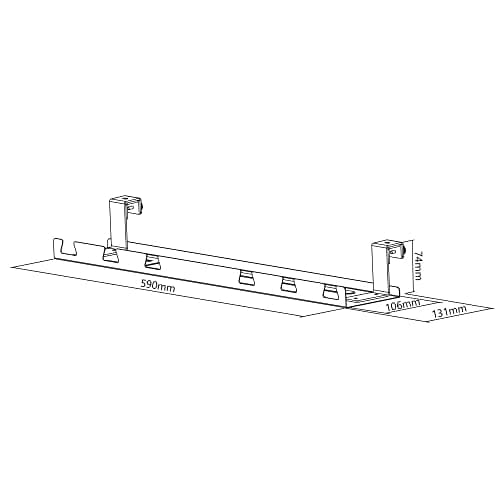 InLine® kabelstyring/hylde til montering under bord, grå