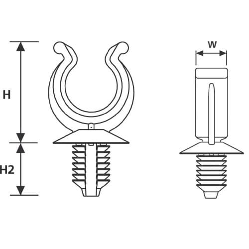 HellermannTyton 151-14312 CTC13FT6-HIRHS-BK-D1 holder til beskyttelsesslange sort, 10 stk.