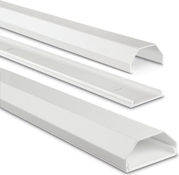 Hama aluminium kabelkanal, firkantet, 110 x 5 x 2,6 cm, hvid (00220989)