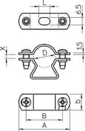 Miniatyrbillede 2 af 2: OBO Bettermann Vertr afstandsklemme Pg48 galv.vz 733 61 G (1361619)