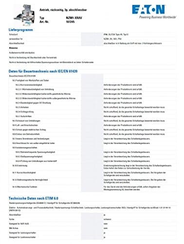 Eaton Electric GmbH driver NZM1-XRAV bag (107245)