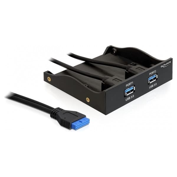 Delock USB 3.0 etupaneeli, musta