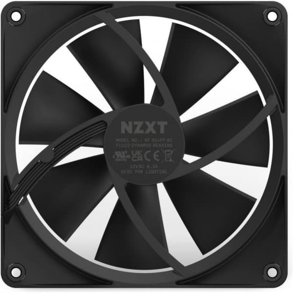 NZXT F140 RGB PWM-fläkt, 140 mm, svart