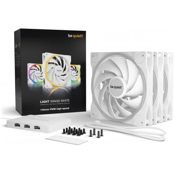 be quiet! Light Wings PWM high-speed ventilator pakke, 140 mm, 3-pack, hvid