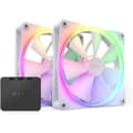 Miniatyrbild 1 av 2: NZXT F140 RGB PWM Twin Pack -fläkt, 140 mm, vit, dubbel förpackning