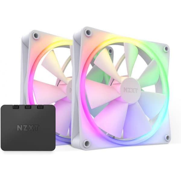 NZXT F140 RGB PWM Twin Pack -fläkt, 140 mm, vit, dubbel förpackning Vit