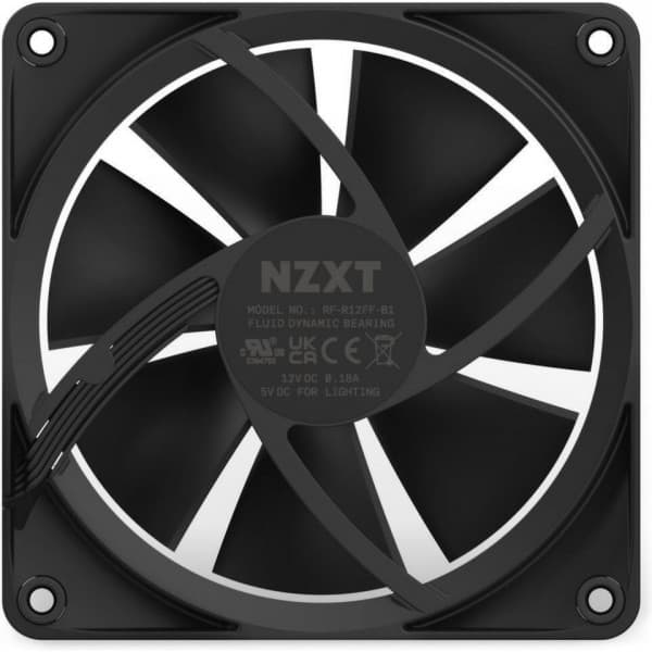 NZXT F120 RGB PWM-fläkt, 120 mm, svart