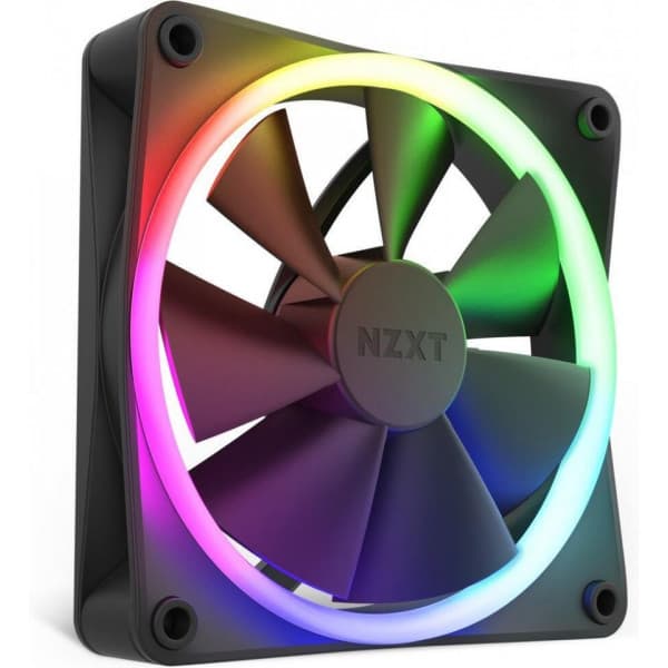 NZXT F120 RGB PWM -ventilator, 120 mm, sort Sort