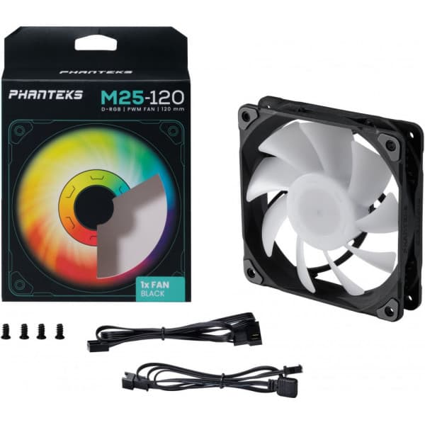 Phanteks M25-120 D-RGB PWM -blæser, sort, 120 mm