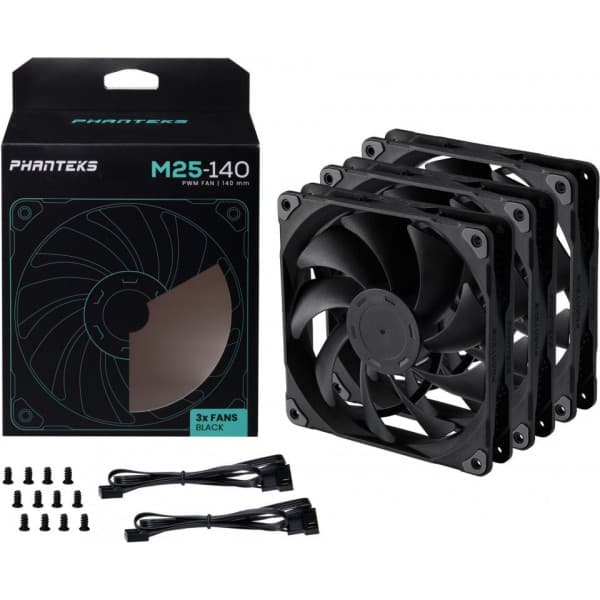 Phanteks M25-140 PWM -tuuletin, 140 mm, 3 kpl