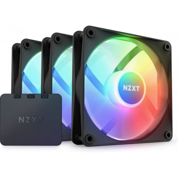NZXT F120 RGB Core Triple Pack-ventilator, 120 mm, sort, 3 stk Sort