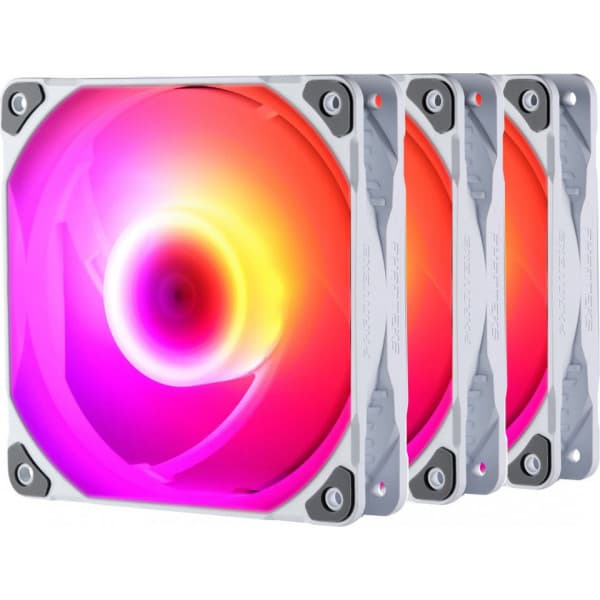 Phanteks M25-140 D-RGB PWM -fläkt, vit, 140 mm, 3 st Vit
