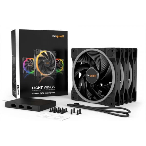 be quiet! Light Wings PWM-fläktpaket, 140 mm, 3-pack