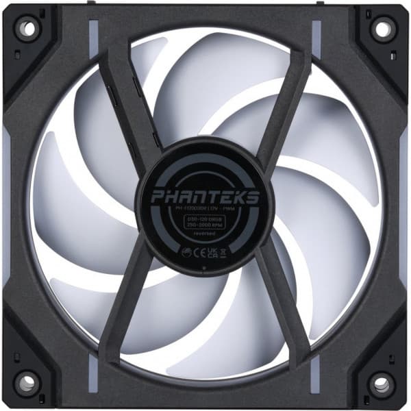 Phanteks D30-120 Omvendt Luftstrøms D-RGB PWM Blæser, sort, 120 mm, 3 stk.