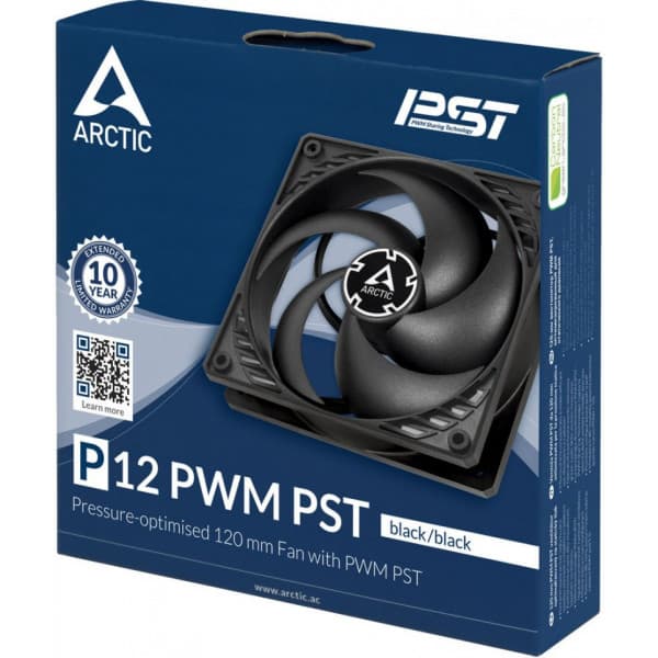Arctic P12 PWM PST -tuuletin, 120 mm, musta