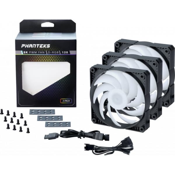 Phanteks PH-F120SK D-RGB PWM-fläkt, 120 mm, 3-pack