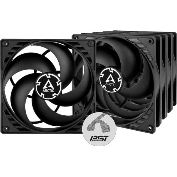 Arctic P14 PWM PST fläktförpackning, 140 mm, svart, 5-pack Svart