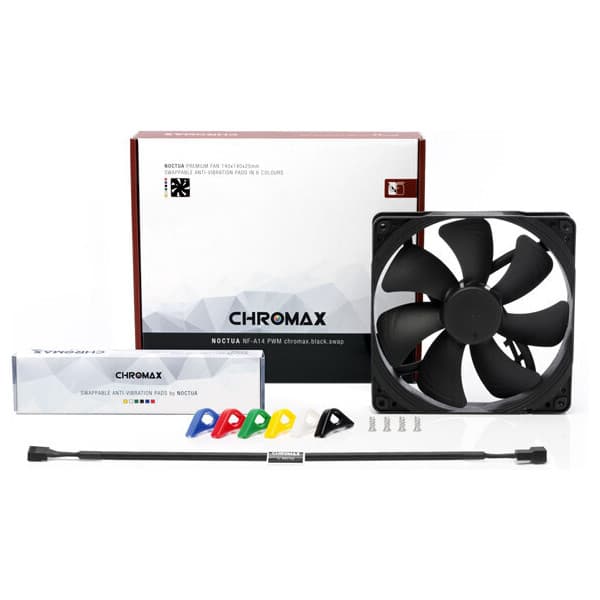 Noctua NF-A14 PWM chromax.blac.swap -kabinetventilator, 140 mm
