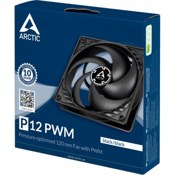 Arctic P12 PWM -tuuletin, 120 mm, musta