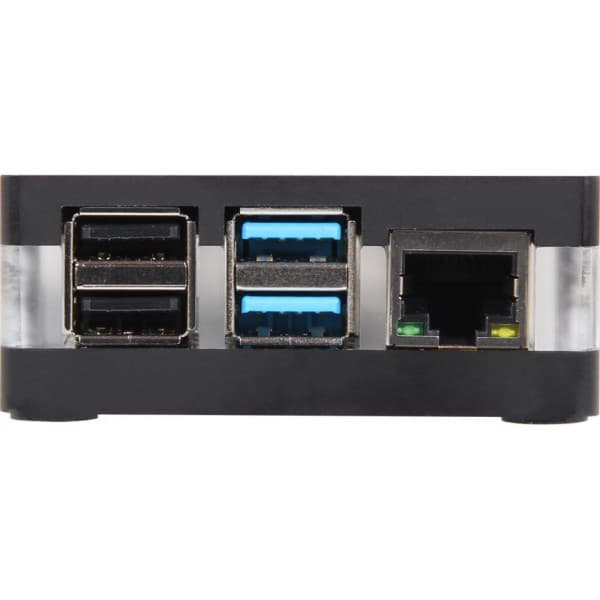 Raspberry Pi plastfodral med fläktar för Raspberry Pi 4 B-datorn, svart