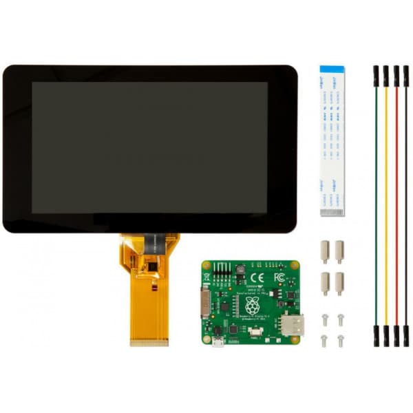 Raspberry Pi 7" WVGA touchskærms sæt