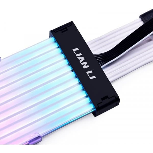 Lian Li Strimer Plus V2 12VHPWR, 12+4 pin til 12+4 pin -RGB-belyst strømkabel
