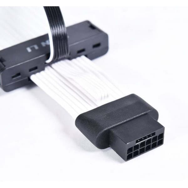 Lian Li Strimer Plus V2 12VHPWR, 12+4 pin til 12+4 pin -RGB-belyst strømkabel
