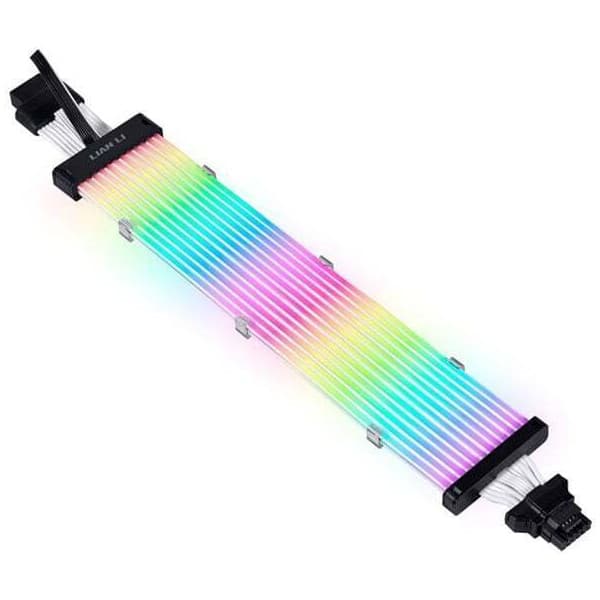 Lian Li Strimer Plus V2 12VHPWR, 12+4 pin til 12+4 pin -RGB-belyst strømkabel