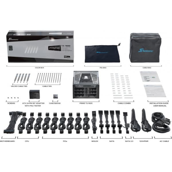 Seasonic Prime TX-1600 ATX 3.0-strømforsyning, 1600 W
