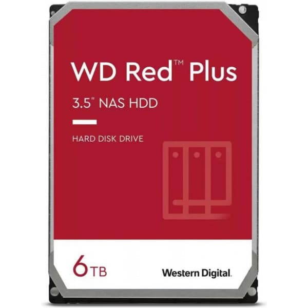 WD Red Plus 6 Tt NAS SATA-III 256 Mt 3,5" hårddisk