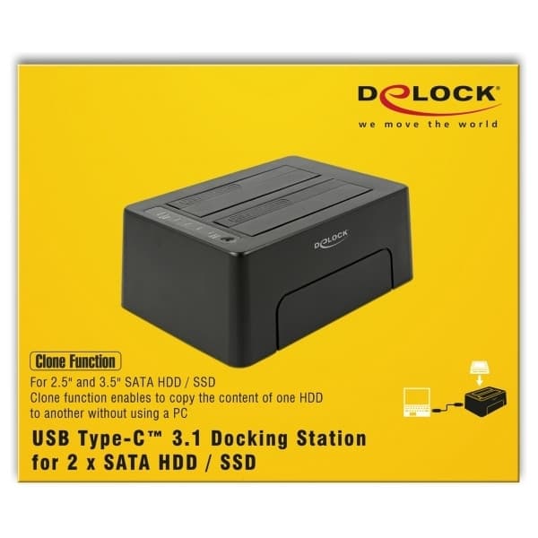 DeLOCK Dockingstation USB Type-C -hårddiskdocka