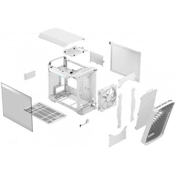 Fractal Design Torrent Nano RGB TG Light Tint Mini-ITX-kabinet, hvid
