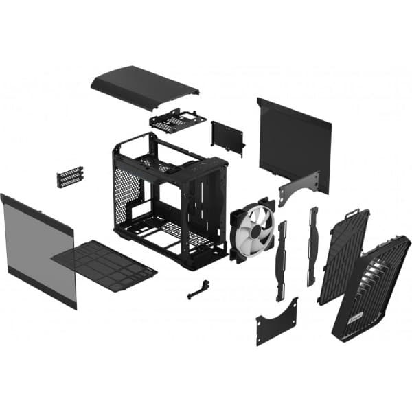 Fractal Design Torrent Nano RGB TG Light Tint Mini-ITX-kabinet, sort