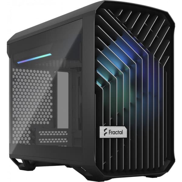 Fractal Design Torrent Nano RGB TG Light Tint Mini-ITX-kabinet, sort Sort
