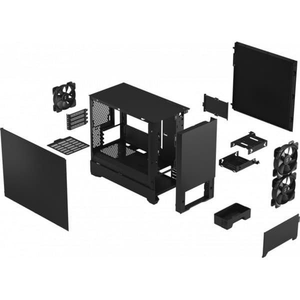 Fractal Design Pop Mini Silent Black Mini-ITX-chassi, svart