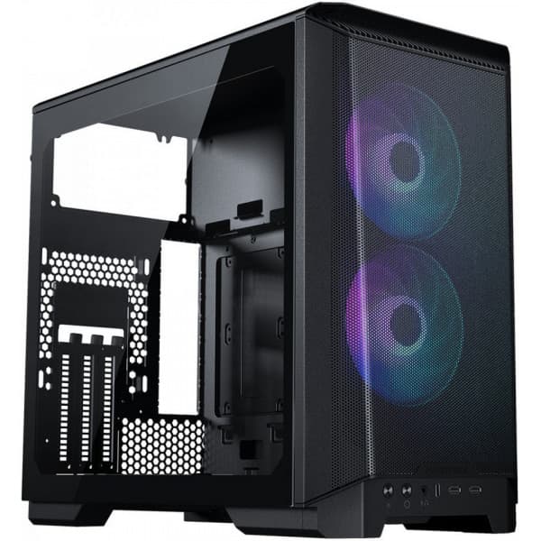 Phanteks Eclipse P200A D-RGB Mini-ITX-kabinet med vindue, sort Sort